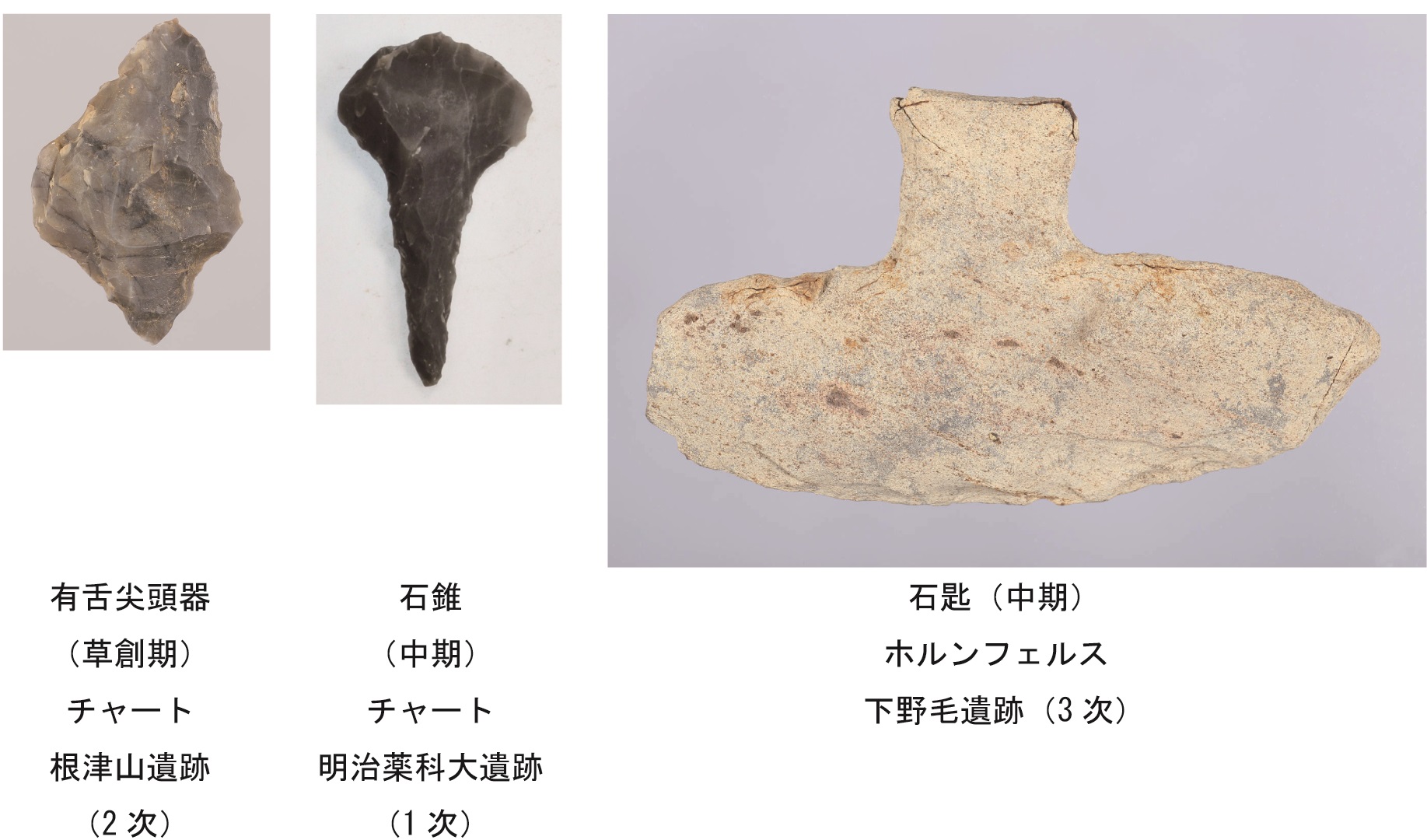 原始・古代】石器の移り変わり －世田谷の旧石器から古墳時代まで